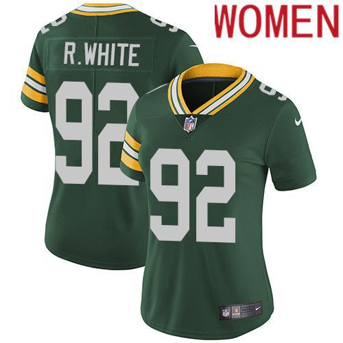 Women Green Bay Packers #92 Reggie White Green Nike Vapor Limited NFL Jersey->women nfl jersey->Women Jersey
